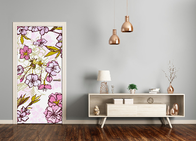 Self-adhesive door veneer Cherry blossoms