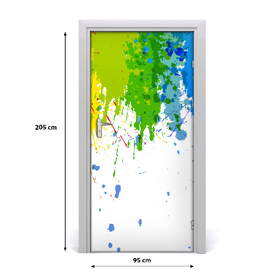 Self-adhesive door sticker Abstract rainbow