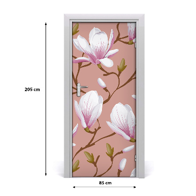 Self-adhesive door wallpaper Magnolia