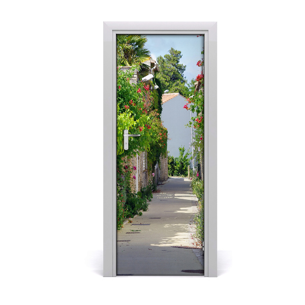 Self-adhesive door wallpaper French streets