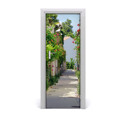 Self-adhesive door wallpaper French streets