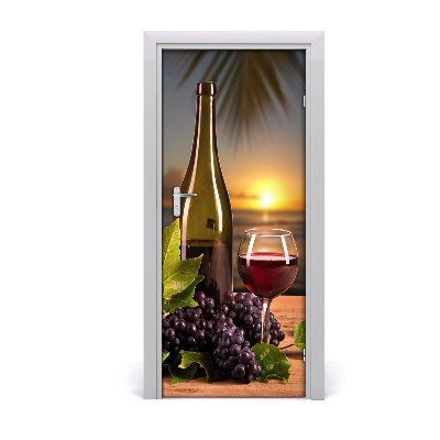 Self-adhesive door sticker Grapes and wine