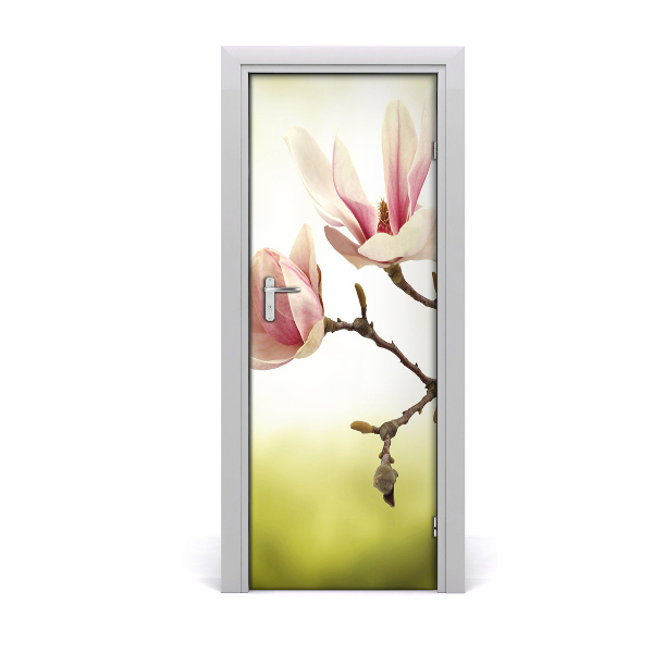 Self-adhesive door sticker Magnolia flowers