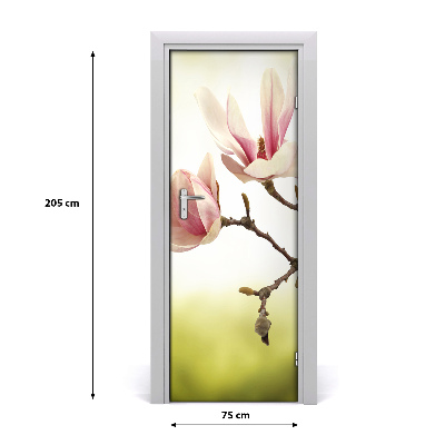 Self-adhesive door sticker Magnolia flowers