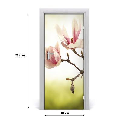 Self-adhesive door sticker Magnolia flowers