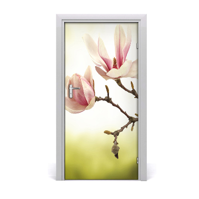 Self-adhesive door sticker Magnolia flowers