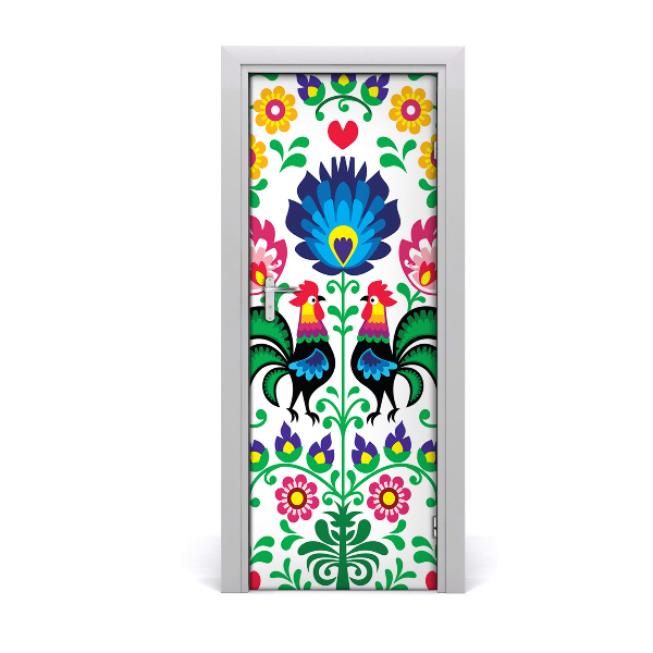 Self-adhesive door veneer Ethnic pattern