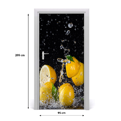 Self-adhesive door sticker Lemon