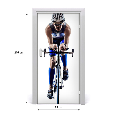 Self-adhesive door wallpaper Sport cyclist