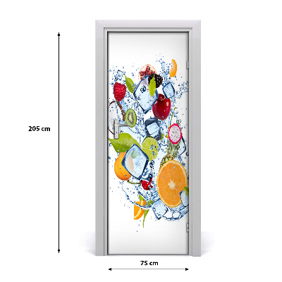 Self-adhesive door sticker Fruit and ice