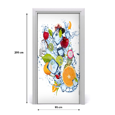 Self-adhesive door sticker Fruit and ice