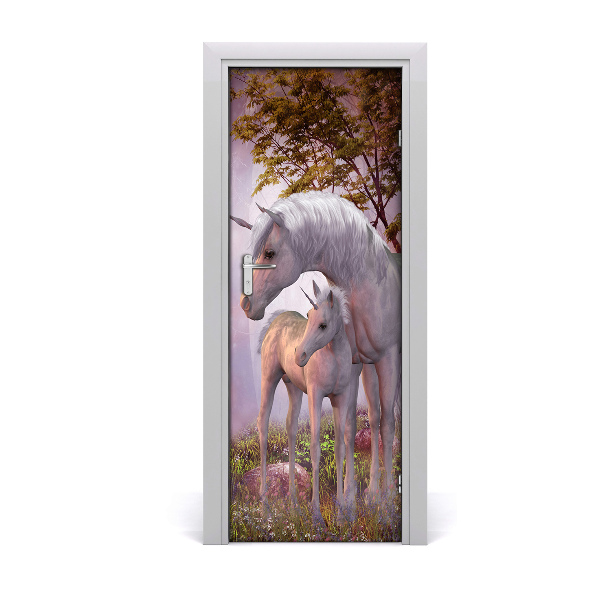 Self-adhesive door sticker Unicorn wall