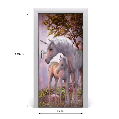 Self-adhesive door sticker Unicorn wall