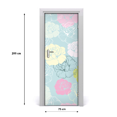 Self-adhesive door wallpaper Roses