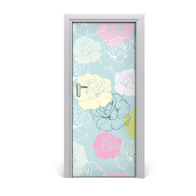 Self-adhesive door wallpaper Roses