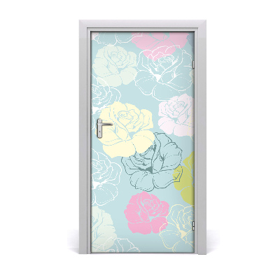 Self-adhesive door wallpaper Roses