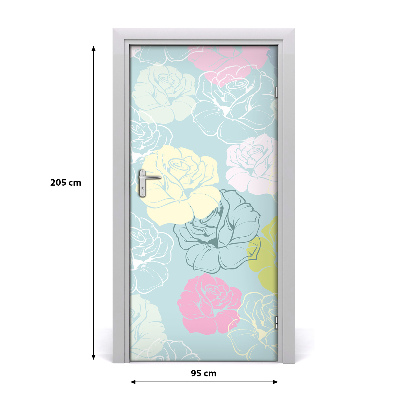 Self-adhesive door wallpaper Roses