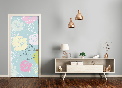 Self-adhesive door wallpaper Roses