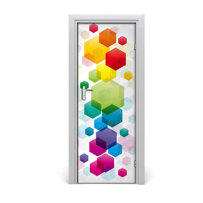 Self-adhesive door sticker Colorful cubes