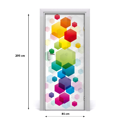 Self-adhesive door sticker Colorful cubes