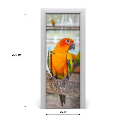 Self-adhesive door sticker Parrot wall