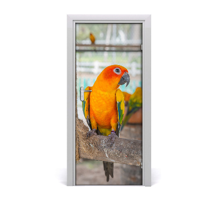 Self-adhesive door sticker Parrot wall