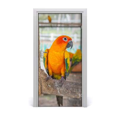 Self-adhesive door sticker Parrot wall