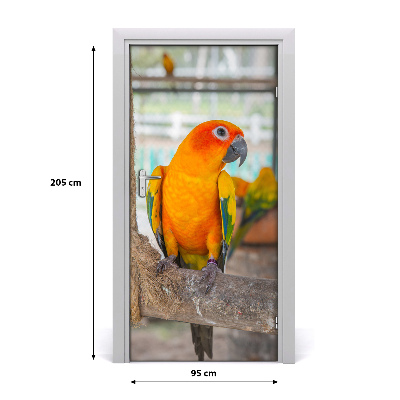 Self-adhesive door sticker Parrot wall