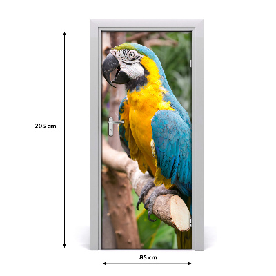 Self-adhesive door sticker Wall of the ara parrot