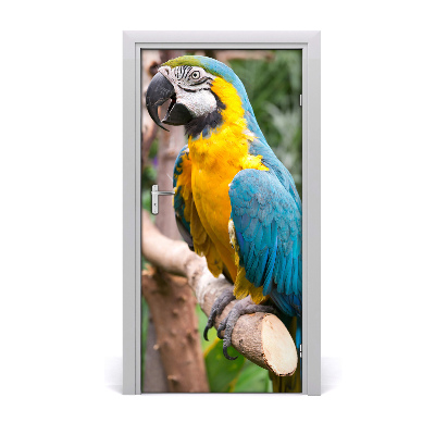 Self-adhesive door sticker Wall of the ara parrot