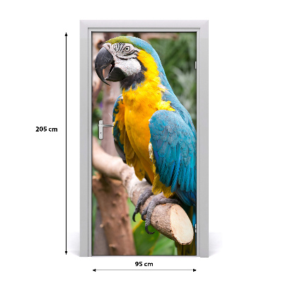 Self-adhesive door sticker Wall of the ara parrot