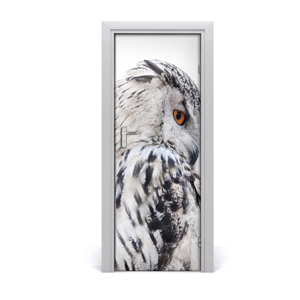 Self-adhesive door sticker White owl wall