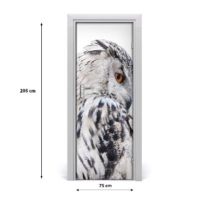 Self-adhesive door sticker White owl wall