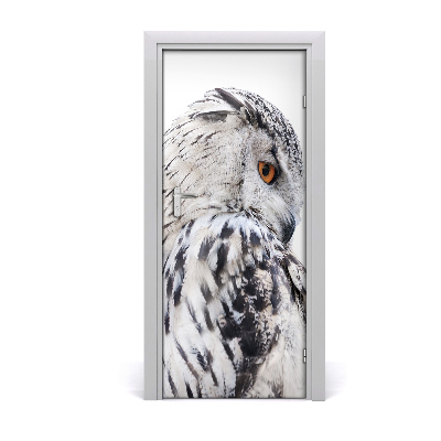 Self-adhesive door sticker White owl wall