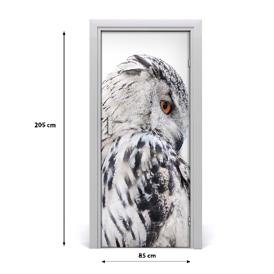 Self-adhesive door sticker White owl wall