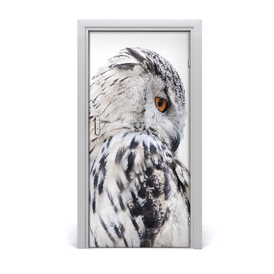 Self-adhesive door sticker White owl wall