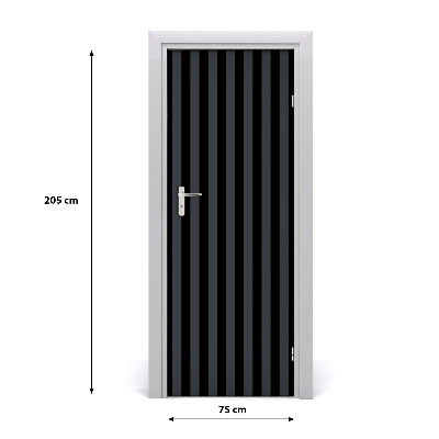 Self-adhesive door sticker Black and gray stripes