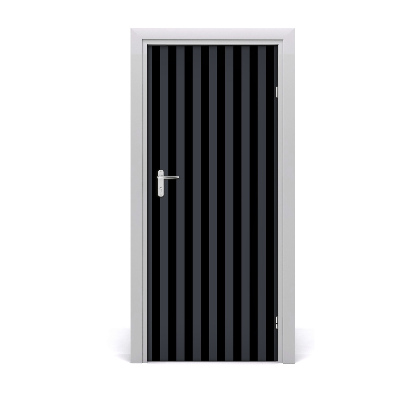 Self-adhesive door sticker Black and gray stripes