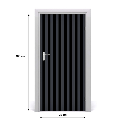 Self-adhesive door sticker Black and gray stripes