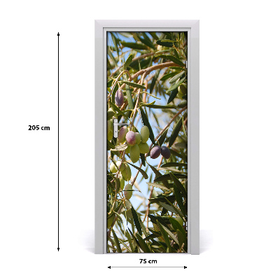 Self-adhesive door sticker Olives on the tree