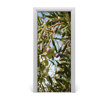 Self-adhesive door sticker Olives on the tree