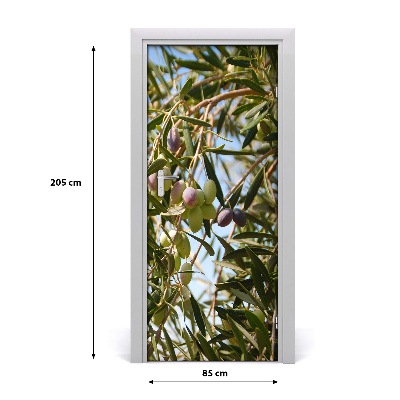 Self-adhesive door sticker Olives on the tree