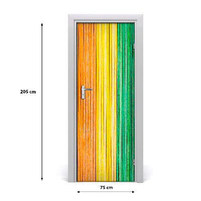 Door wallpaper Colored stripes