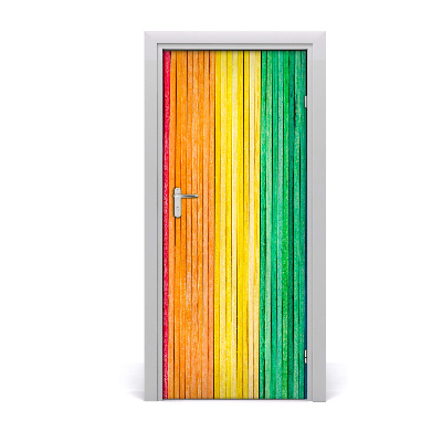 Door wallpaper Colored stripes