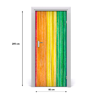 Door wallpaper Colored stripes