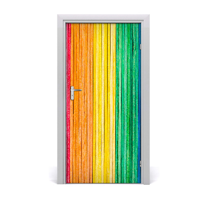 Door wallpaper Colored stripes