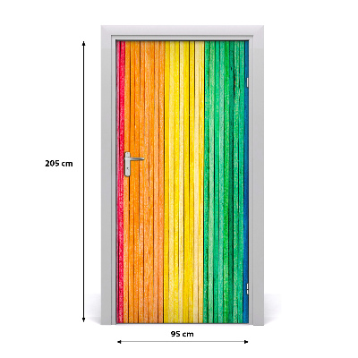 Door wallpaper Colored stripes