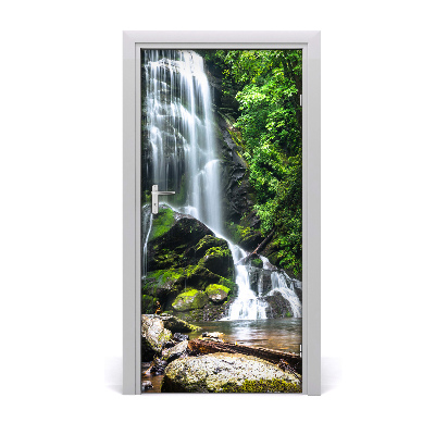 Door wallpaper Waterfall in the jungle