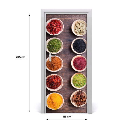 Self-adhesive door sticker Spices