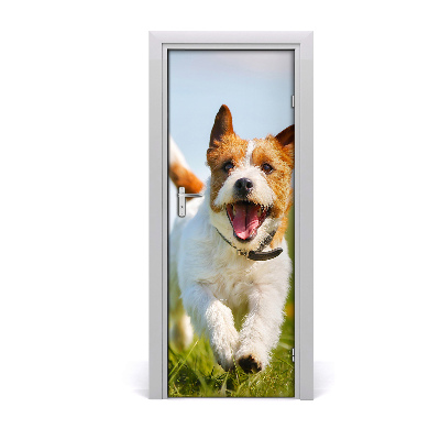 Self-adhesive door sticker Dog jack russell